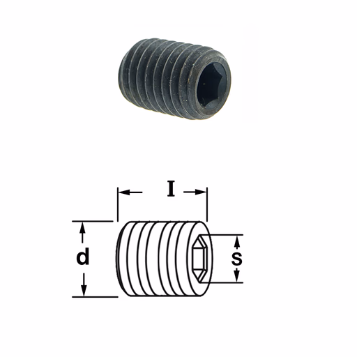 Inbusbout met positie vlak S=6mm I=16mm d=M12