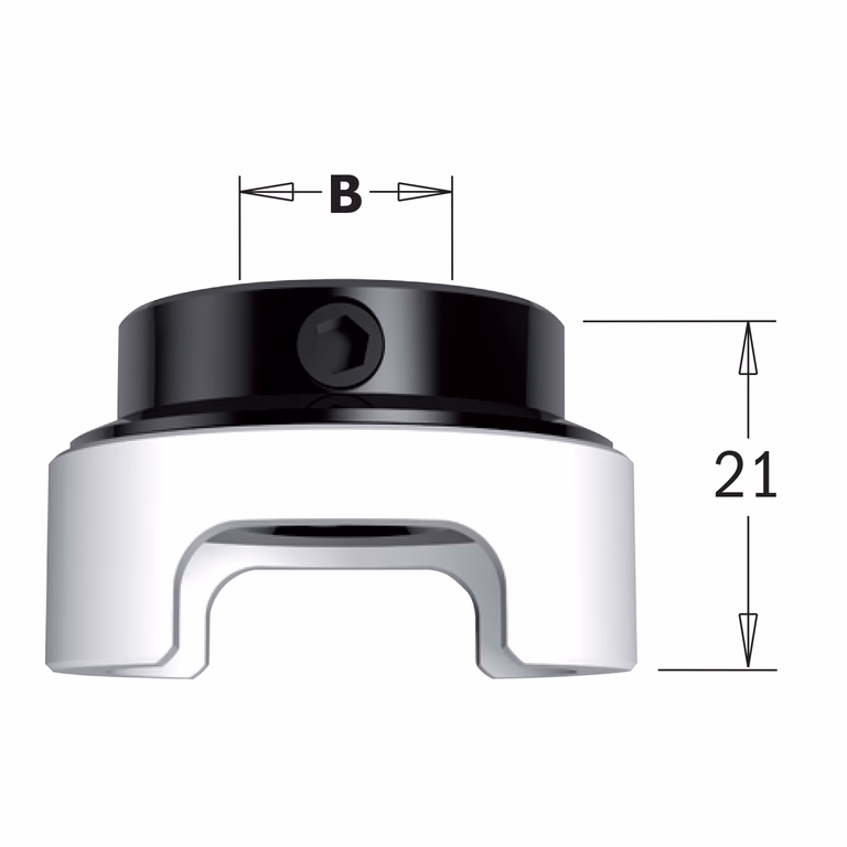 Meerdraaiende diepte instelring in Delrin® B=10mm K=19mm