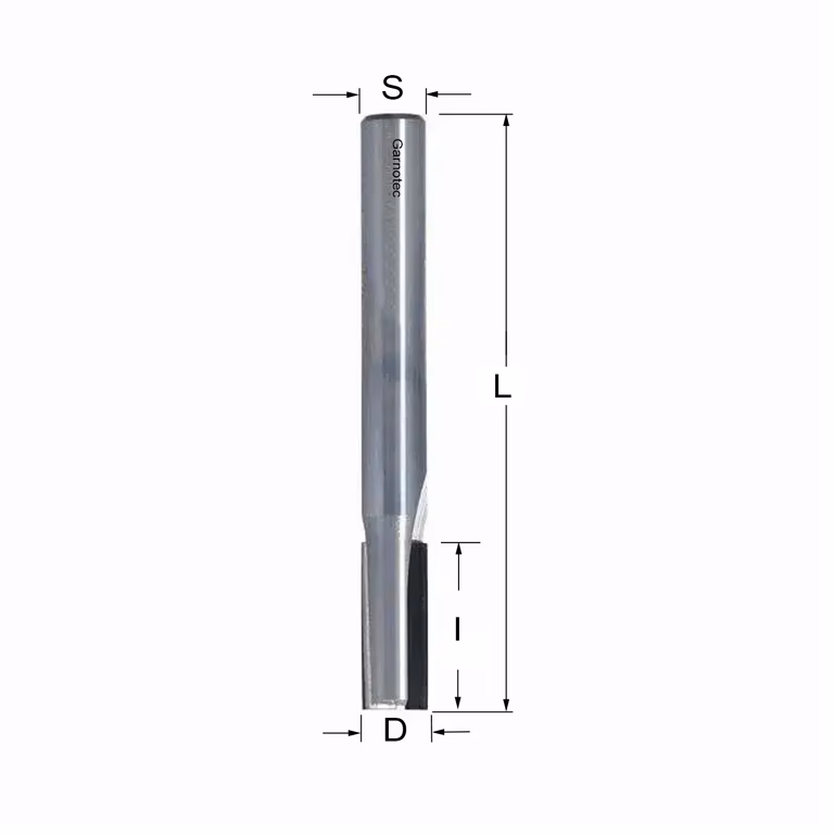 Diamantfrees met negatieve snij-plakket PCD Z2 D=8mm S=8mm L=70mm I=20mm