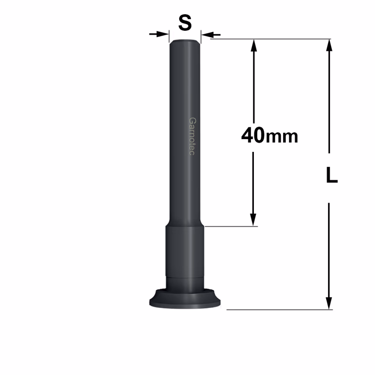 Spindel zonder kogellager S=6,35mm S=1/4" L=55mm