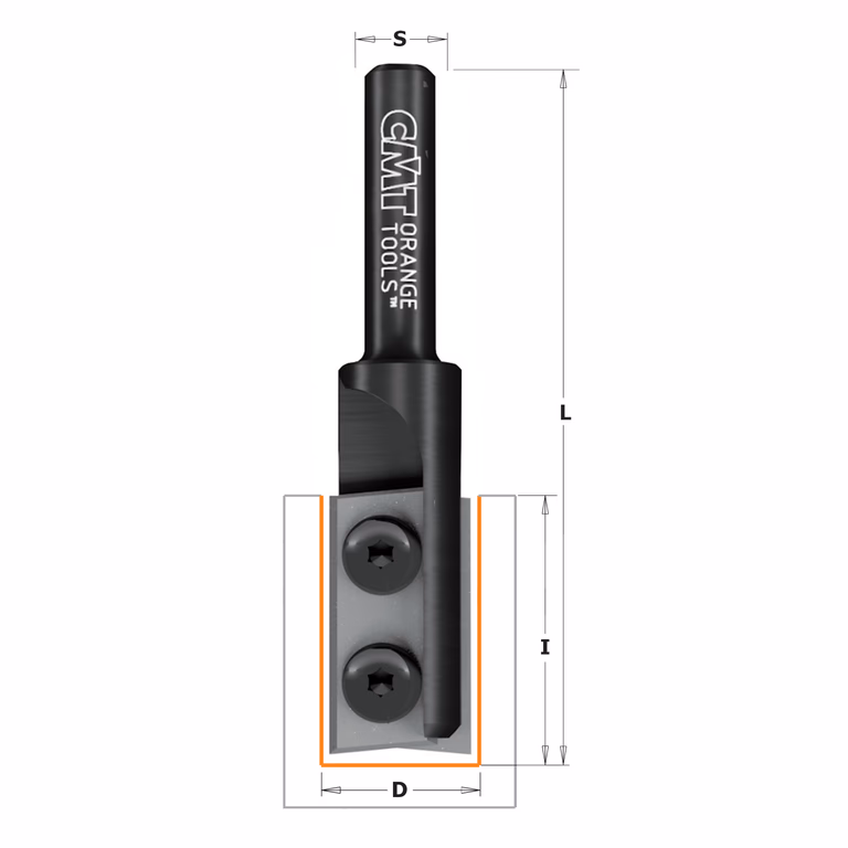 Rechte groeffrees, HWM D=16mm L=87mm I=28,3mm