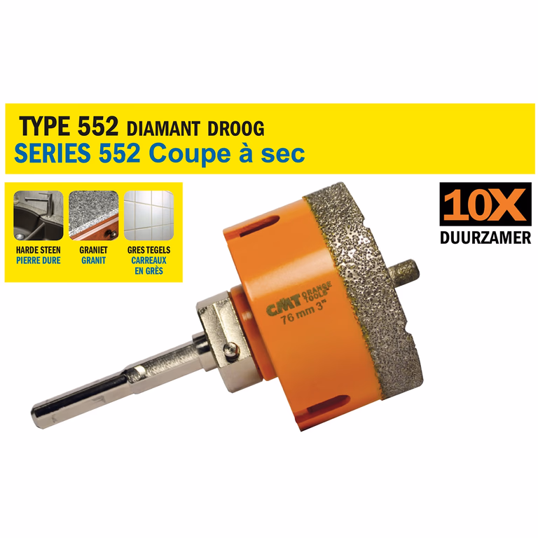 Gatzaag voor extreem harde materialen D=55mm S=Hexagonaal L=45mm I=35mm