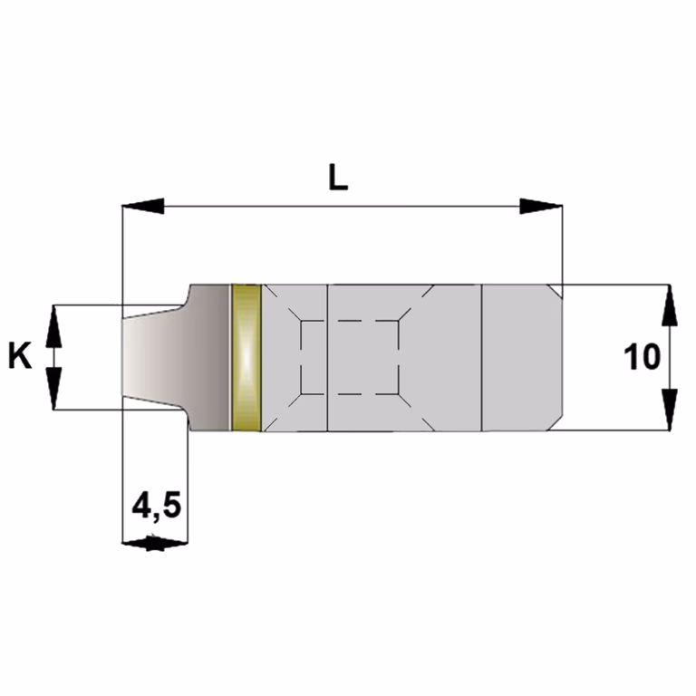 Enkele groeftand L=30mm K=7mm