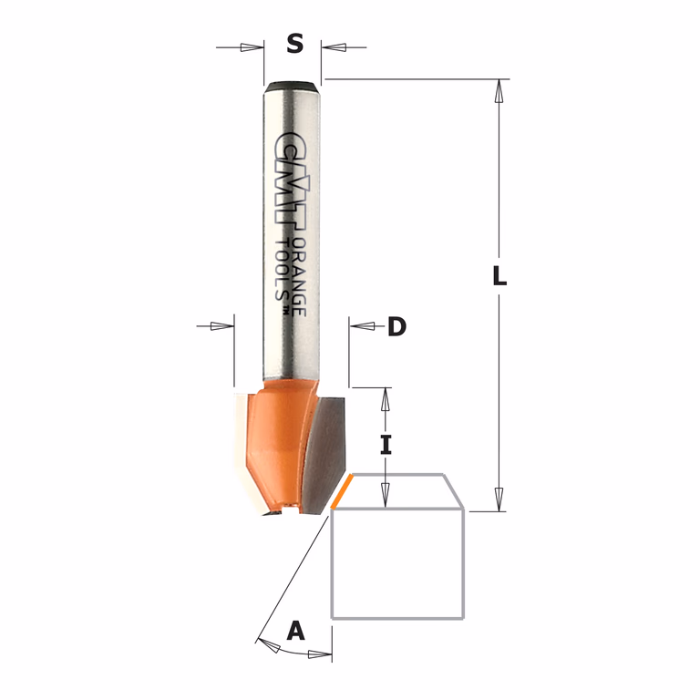 Uitloopfrees met gecombineerde snijkoppen, HW S=8mm L=44mm A=0-30°