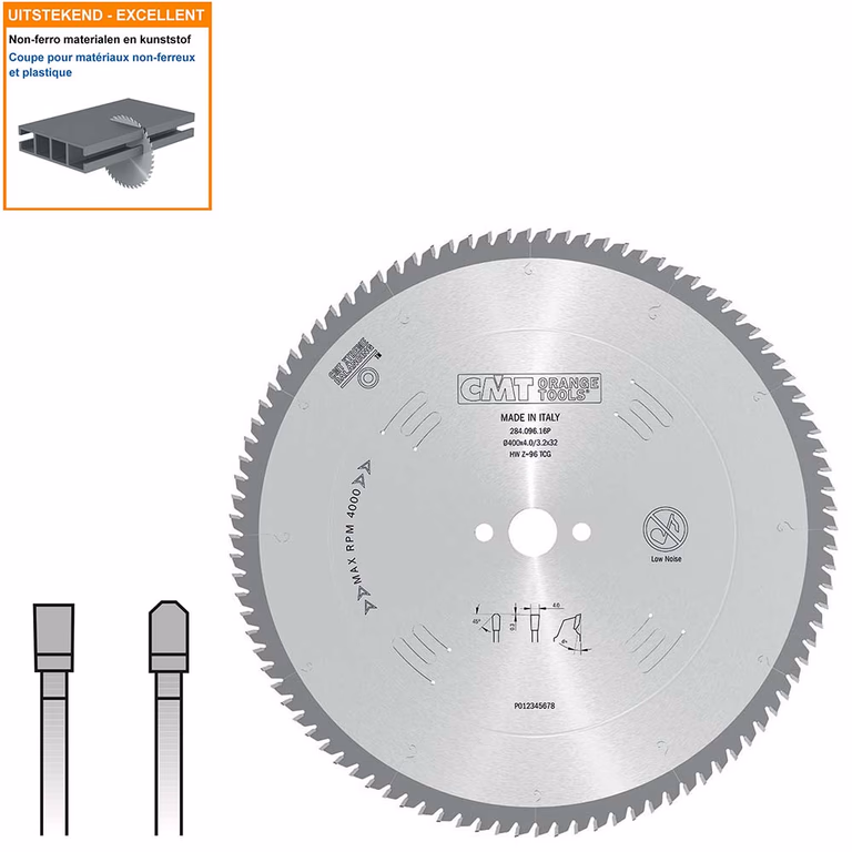 Cirkelzaag voor non-ferro metalen D=400mm K=4mm P=3,2mm Z96
