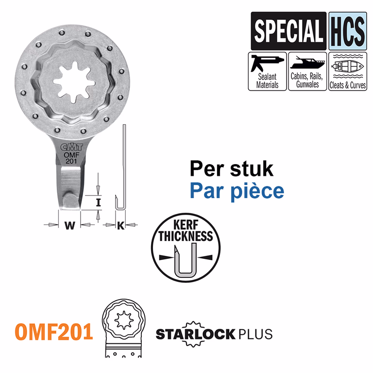 Schuin aflopend mes, I=11mm K=4mm