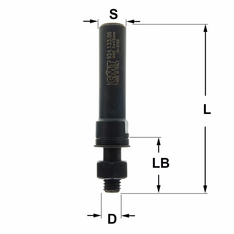 Spindel zonder kogellager S=1/2" L=71mm LB=23mm