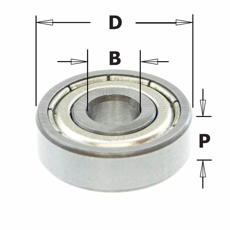 Standaard kogellager D=16mm B=5mm P=5mm