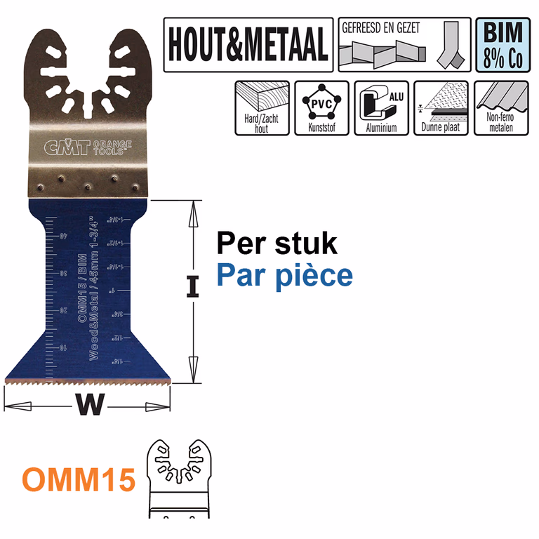 Multitoolzaagblad voor hout en metaal, 15mm · OMM15-X1
