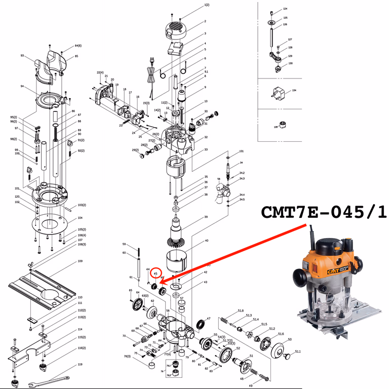 Koppel tandwiel · CMT7E-045/1