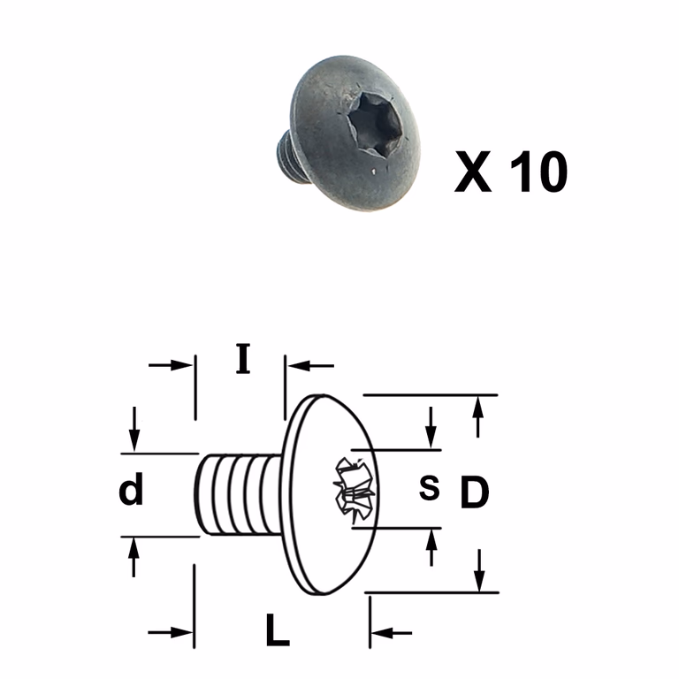 Torx bout D=8,8mm S=T15 L=7,2mm I=5mm · 990.073.10