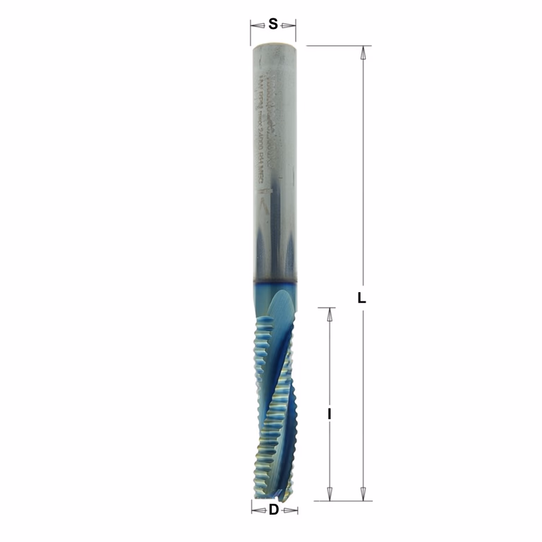 Positieve schrobfrees, HWM + coating D=10mm S=10mm L=90mm I=42mm