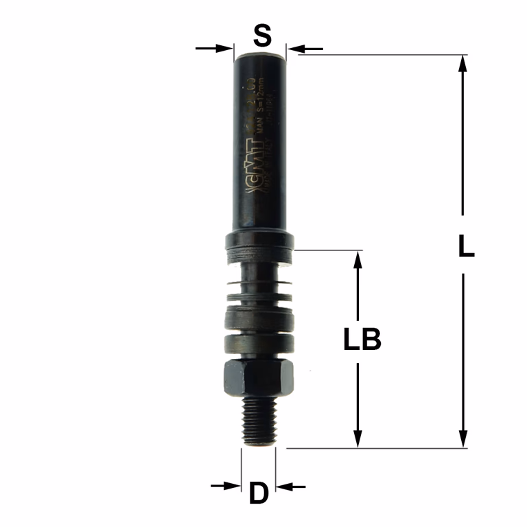 Spindel zonder kogellager S=1/2" L=81mm LB=40mm
