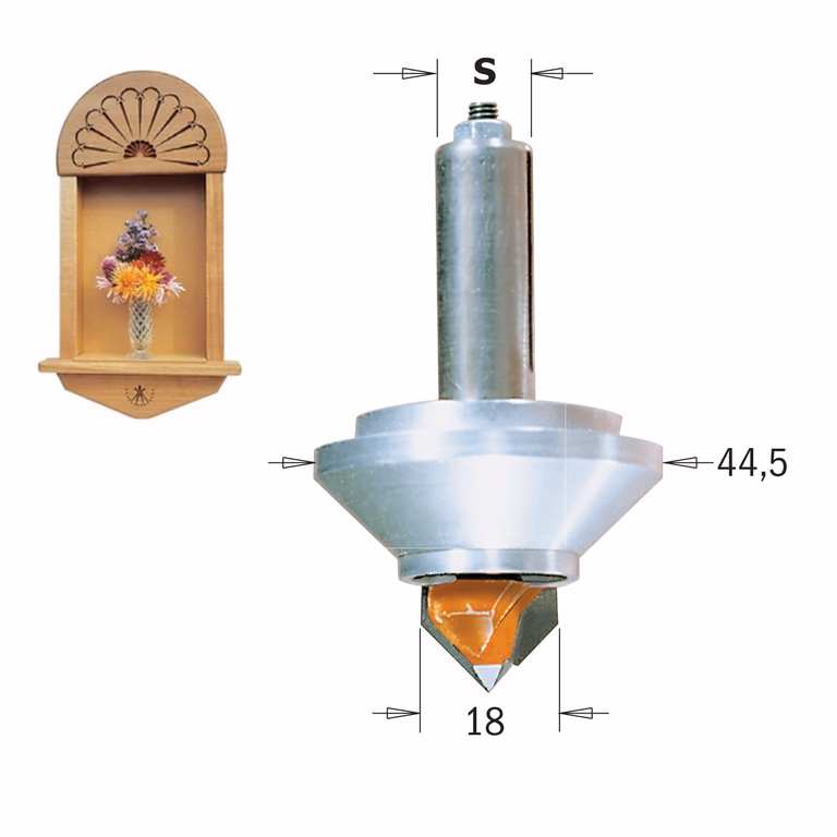 3-D graveerfrees met kogellager, HW L=71,7mm