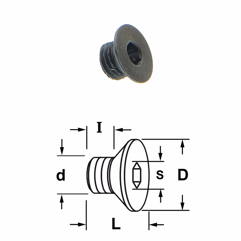 Conische D=6,3mm S=2mm L=4mm I=2,8mm