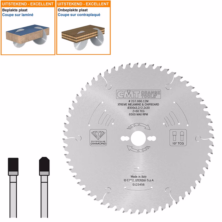 Diamantzaagblad voor plaat- en abrasieve materialen D=300mm K=3,2mm P=2,2mm Z60
