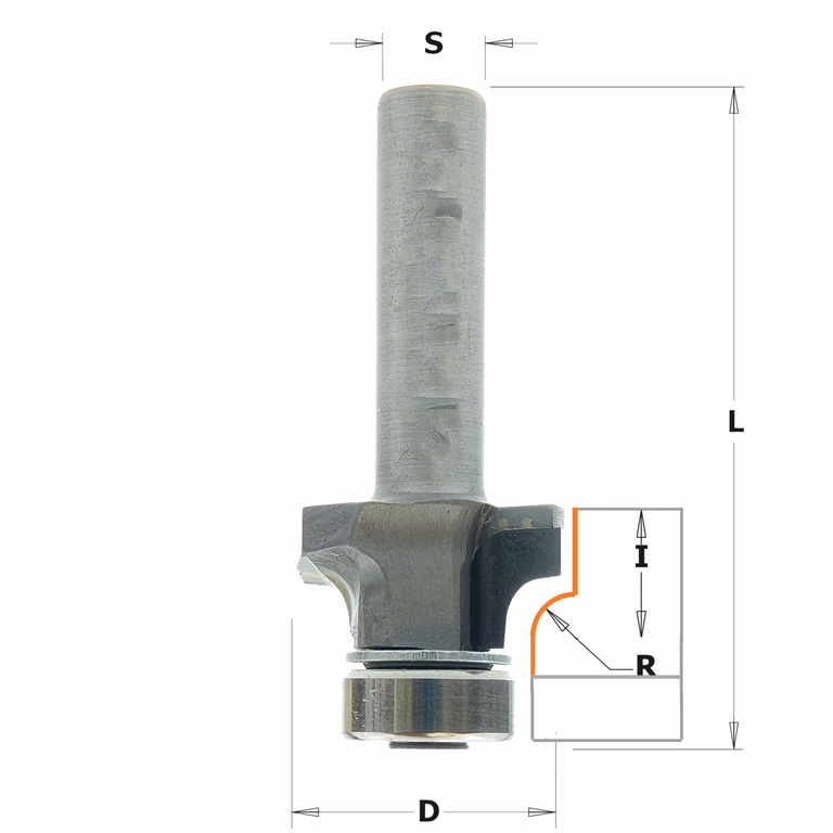 Holle radiusfrees zonder opstaande kant, DP D=25,4mm L=45mm R=5mm