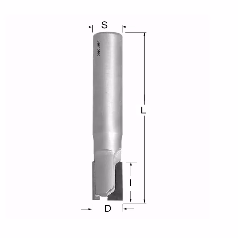 Diamantfrees met negatieve en positieve snij-plakket PCD Z2+1 D=10mm S=10mm L=70mm I=15mm