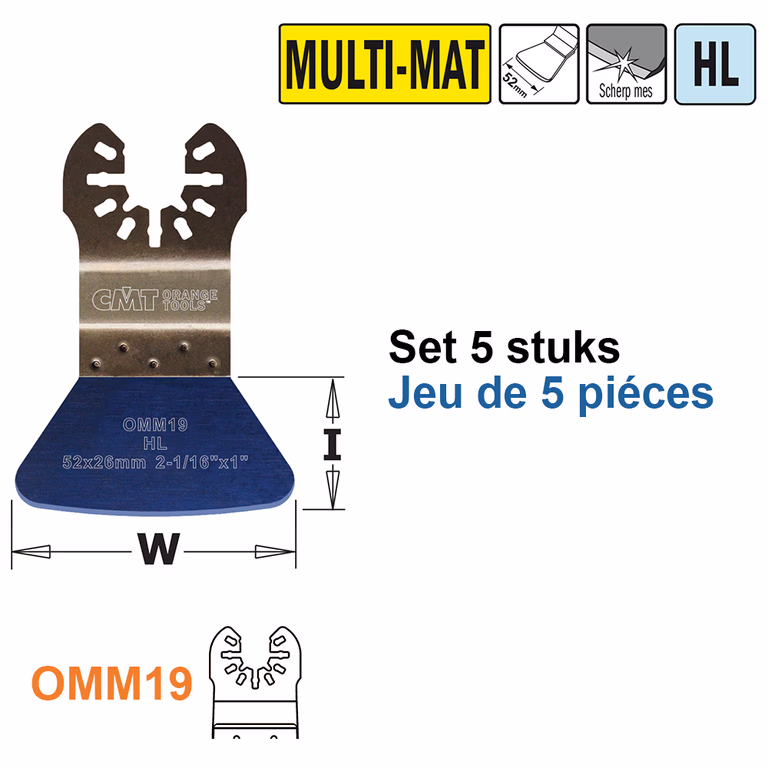HL stabiele spatel/ schraper voor alle materialen, 52mm I=26mm · OMM19-X5