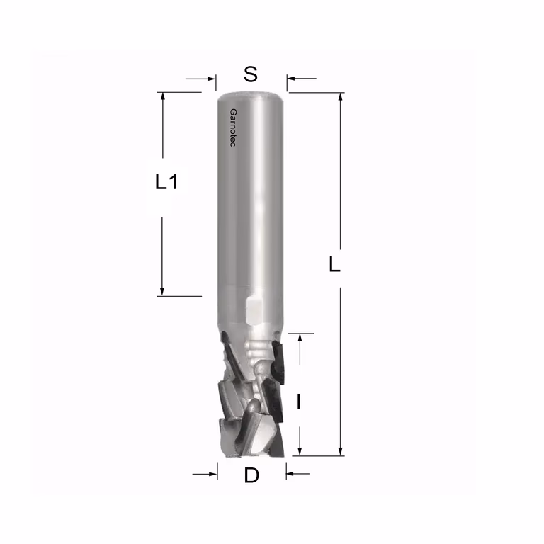 Diamantfrees negatieve PCD Z3+3 Nesting FAST D=12mm L=65mm I=19mm (8+1 PCD)
