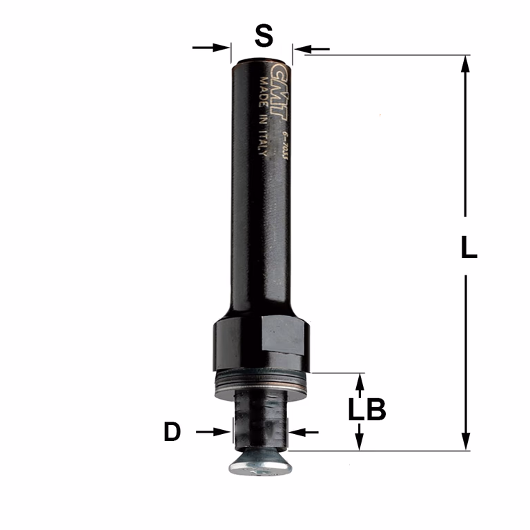 Spindel zonder kogellager S=1/2" L=61mm LB=11mm