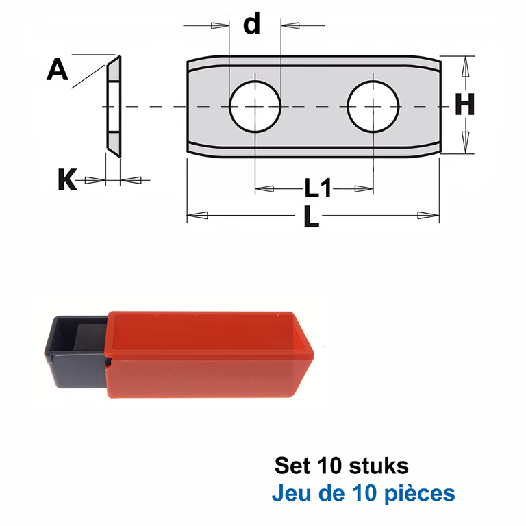 WPL-reservemes F1730, 10 stuks L=50mm L1=26mm