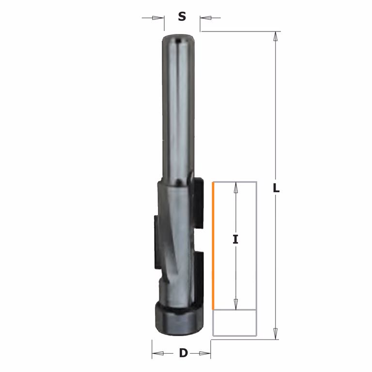 Kantenfrees met lager, DP S=8mm L=60mm I=26mm Z1+1