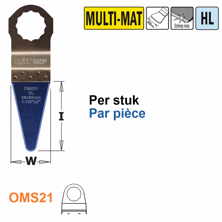 HL rechte spatel/ schraper, 28mm · OMS21-X1