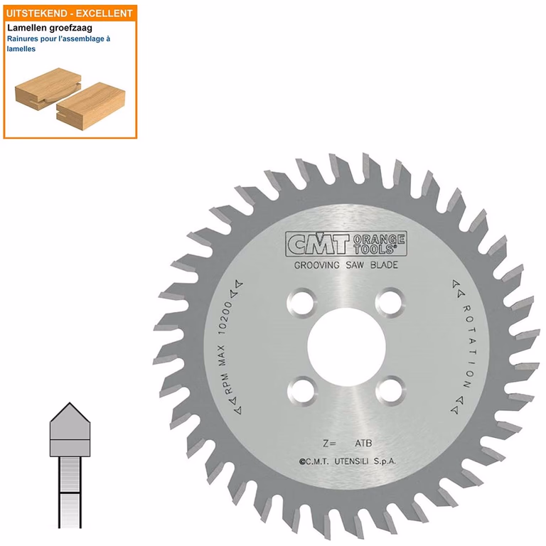 V-groefzaag met hardmetalen tanden in punt geslepen D=150mm K=5mm Z36 · 240.150.050M PUNT