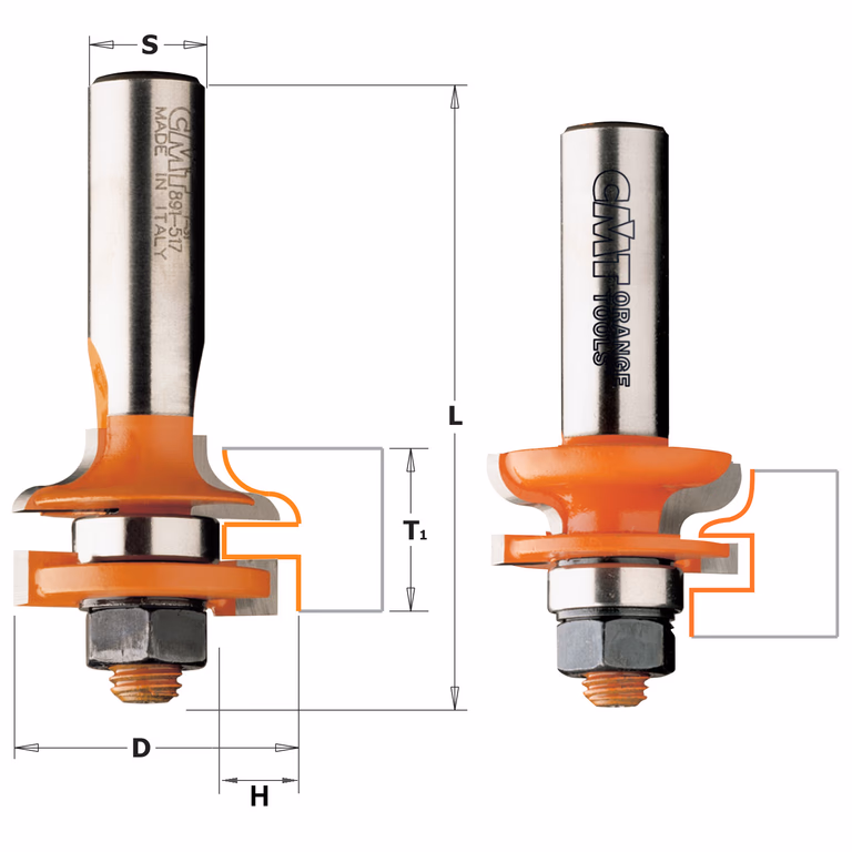 2-delige frees met profiel en conterprofiel, HW D=31,7mm L=67mm H=7,78mm