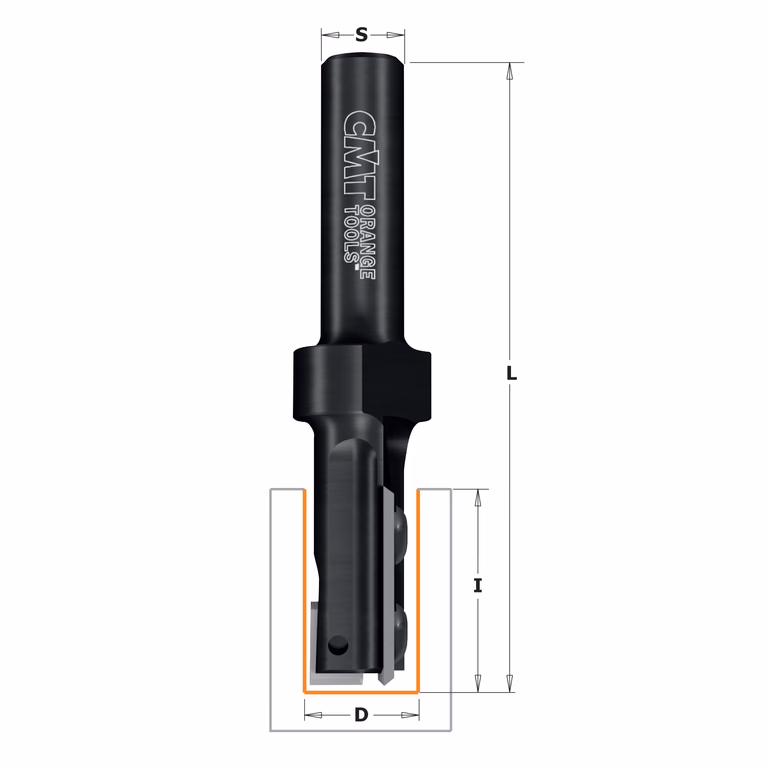 Rechte groeffrees, HWM D=16mm S=12mm L=111mm I=48,3mm