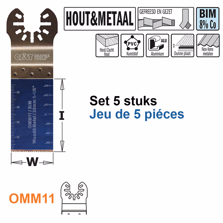 Multitoolzaagblad voor hout en metaal, 28mm I=48mm · OMM11-X5