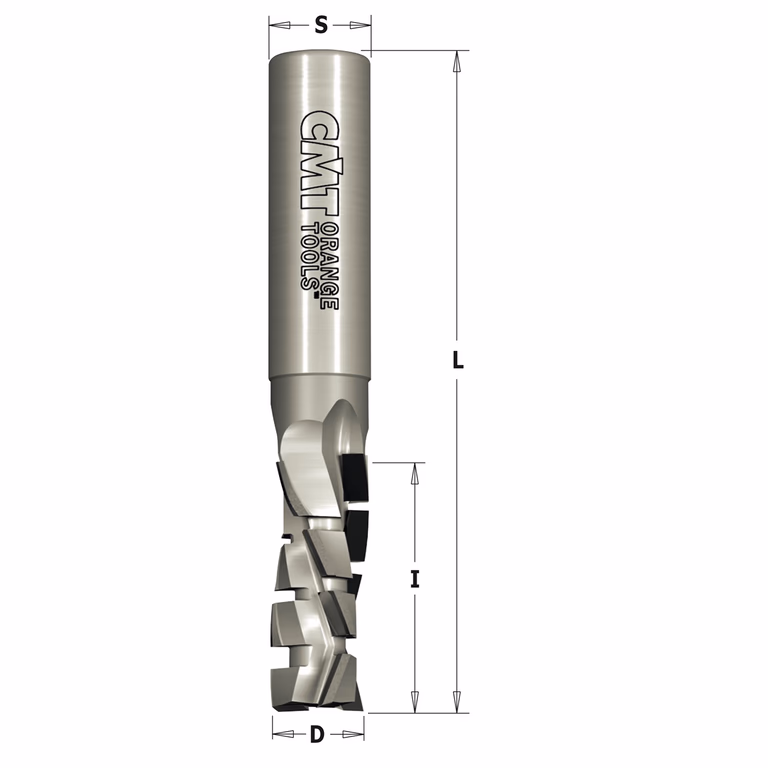 Diamant frees met scherende snij-plaketten D=12mm L=70mm I=25mm Z3 (9 DP)