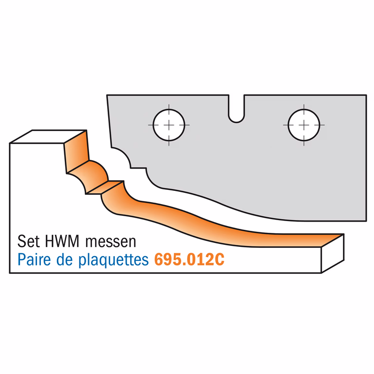 Profielmes voor bossingpaneelfrees type C L=50mm I=25mm
