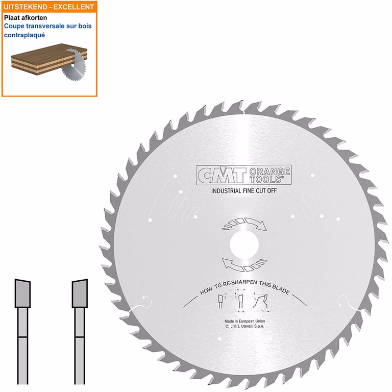 Afkortzaag met hardmetalen tanden geschikt voor hout D=250mm K=3,2mm P=2,2mm Z60 · 285.060.10R
