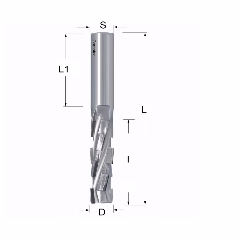 Diamantfrees PCD Z2+2 Nesting D=16mm L=117mm I=55mm (12 PCD+1 HM)