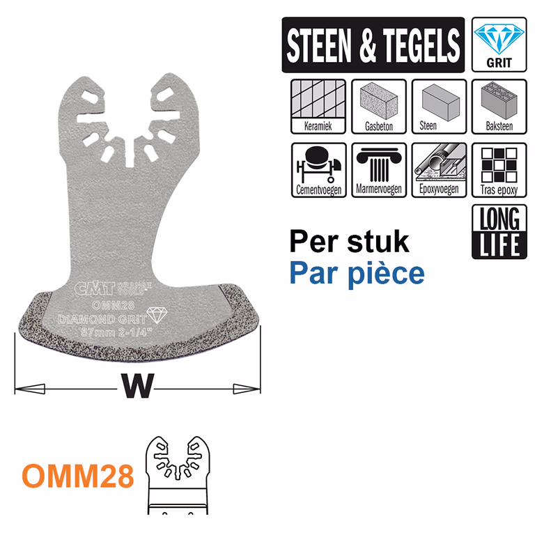 Dia grit multitoolzaagblad, 57mm · OMM28-X1