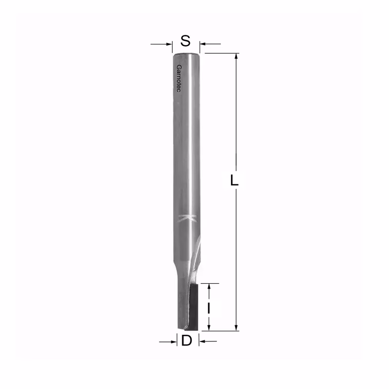 Diamantfrees met negatieve snij-plakket PCD Z1 D=5mm S=6mm L=70mm I=10mm