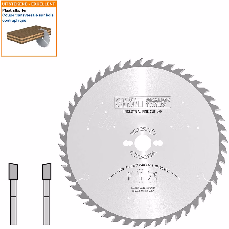 Afkortzaag met hardmetalen tanden geschikt voor hout D=315mm K=3,2mm P=2,2mm Z54