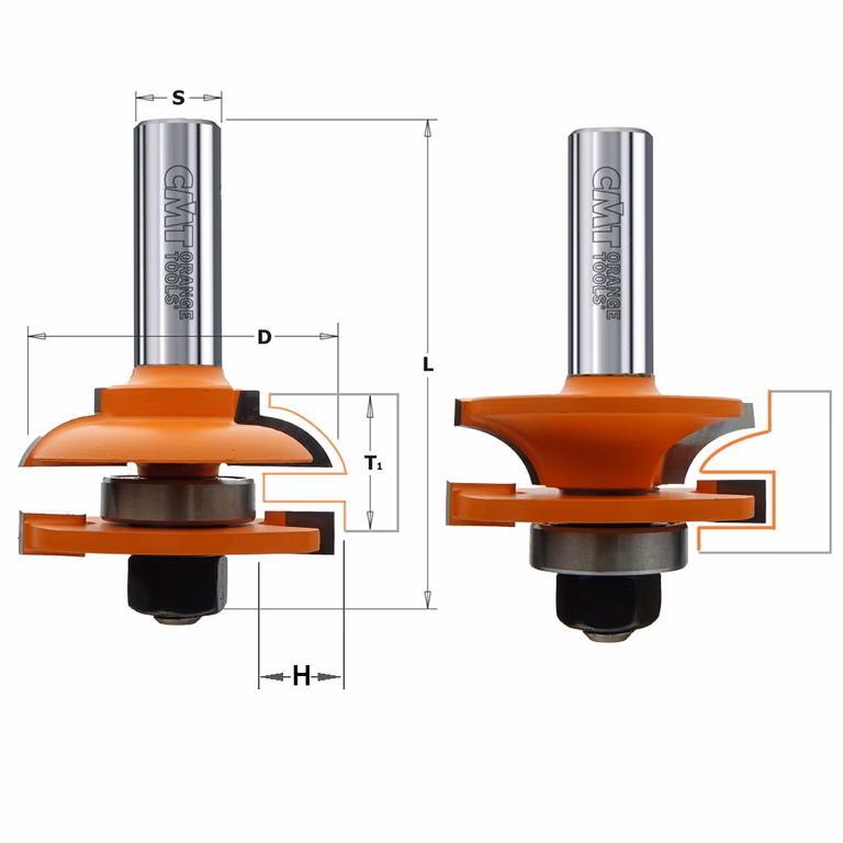 Tweedelige frees met profiel en conterprofiel, HW S=12mm · 991.502.11