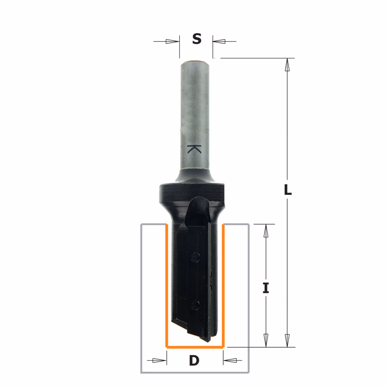 Rechte groeffrees, HWM D=10mm S=12mm L=80mm I=30mm