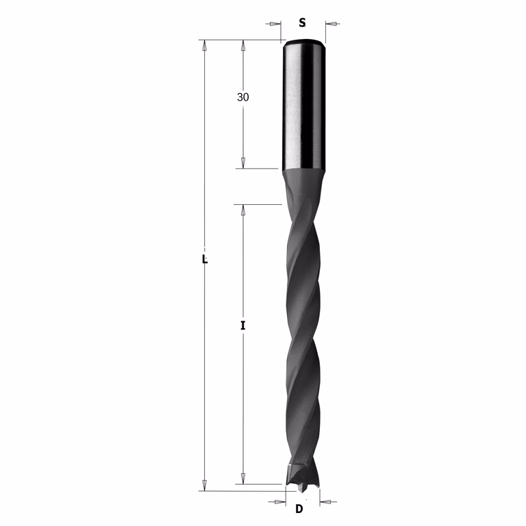 Drevelboor, rechts D=5mm L=105mm L1=30mm I=65mm