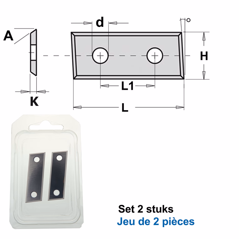 HWM wisselmessen 48.3mm (per 2 st.) L=48,3mm L1=26mm