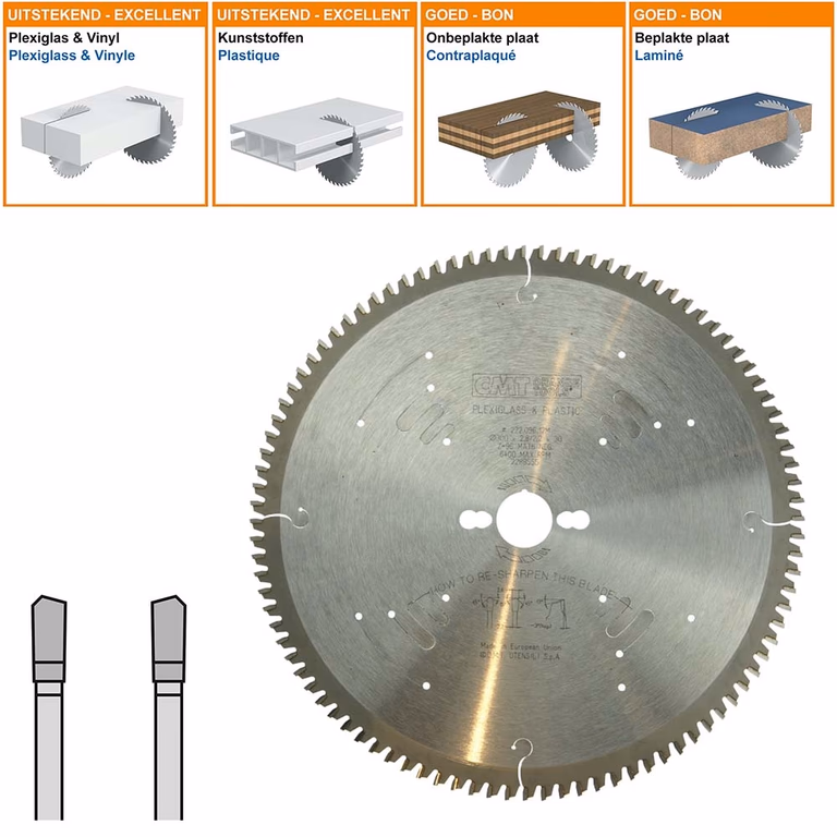 HW speciaalzaag voor plexiglas en kunststof D=300mm K=2,8mm P=2,2mm Z96