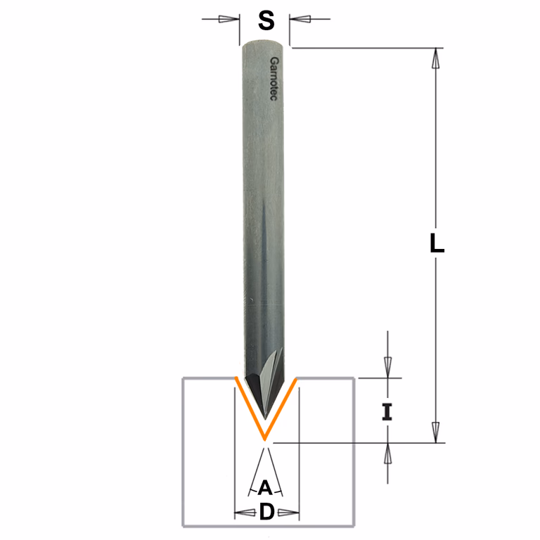 V-groeffrees I=10mm A=60° Z2