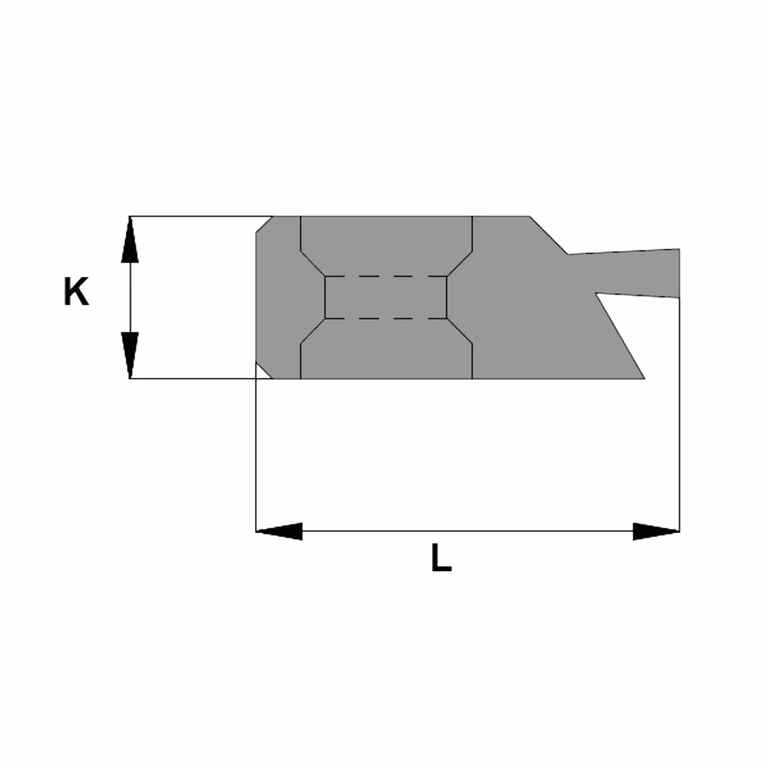 Enkel groefprofiel links L=26mm K=10mm
