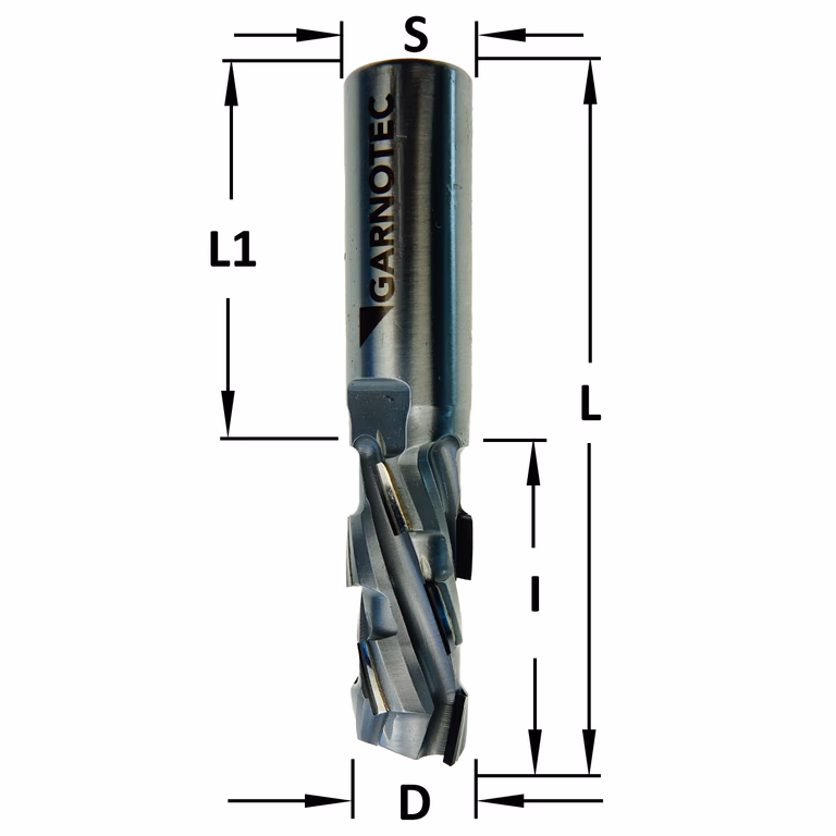 Diamant frees met scherende snij-plaketten 20° D=20mm L=105mm I=45mm Z2+2 (10+1 PCD) · 142.724.61G