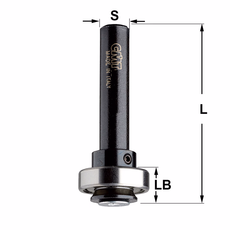 Spindel met kogellager S=1/2" L=55mm LB=9mm