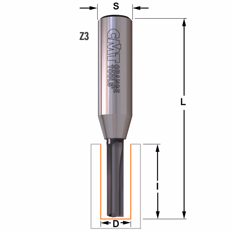 Groeffrees met rechte snijkoppen, HWM D=6mm S=12mm L=73mm I=21mm
