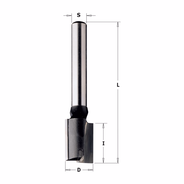 Rechte groeffrees D=18mm L=100mm I=30mm Z2+1